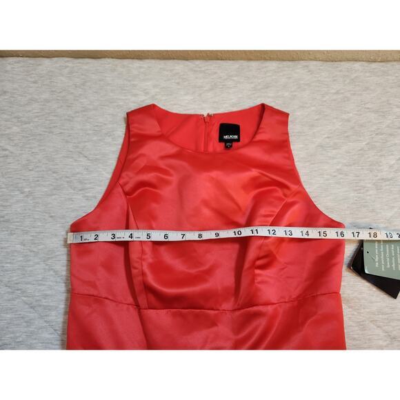 Melrose Women Orange Pink Round Neck Sleeveless Fit & Flare Midi Dress 4 NWT - Picture 6 of 8